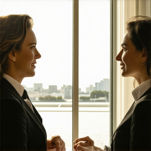 Luxury office with HNWI and tax advisor discussing offshore financial strategies