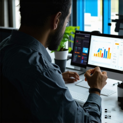 Small business owner using AI and cloud-based bookkeeping tools with CPA expert in a modern office setting