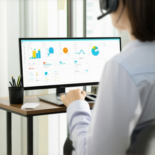 A small business owner working with AI-powered financial tools and a consultant