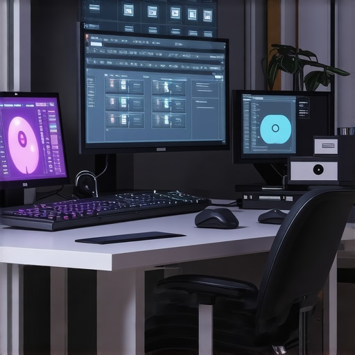 Illustration of AI-driven bookkeeping technology in a modern small business setting.