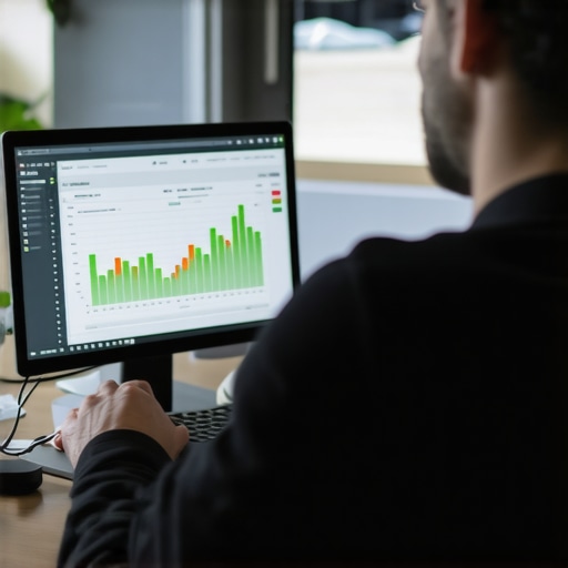 Business owner managing finances with QuickBooks and charts