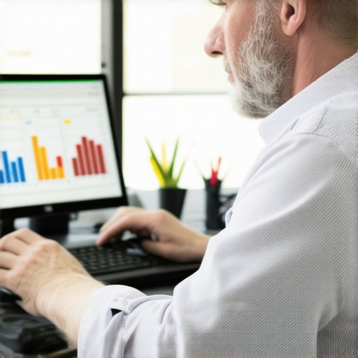 Business owner analyzing finances on a laptop, illustrating automation reliance.