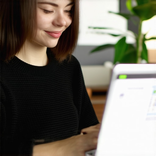 Small Business Owner Navigating QuickBooks Support A small business owner interacting with QuickBooks support on a laptop