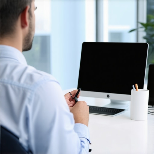 Business owner working with CPA using digital tools in an office