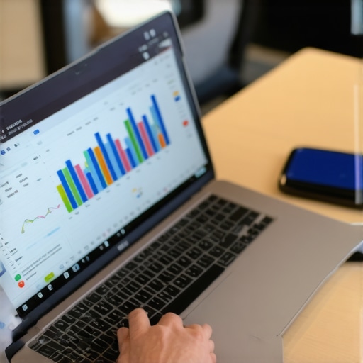 Business owner using accounting software on a laptop